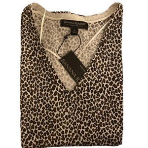 Banana Republic Merino Wool Cheetah Print Shirt